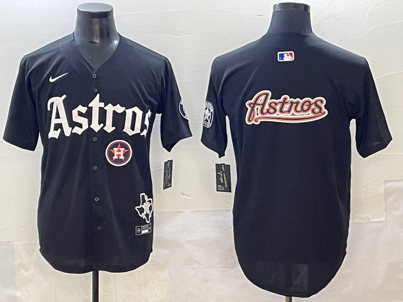 Men Houston Astros blank black MLB Nike 2025 jersey style 25